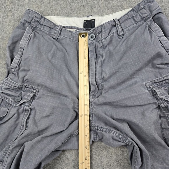 J Crew Cargo Short Mens 32 10.5 Gray Ripstop Outdoor Hiking Utility Pockets - Picture 11 of 16